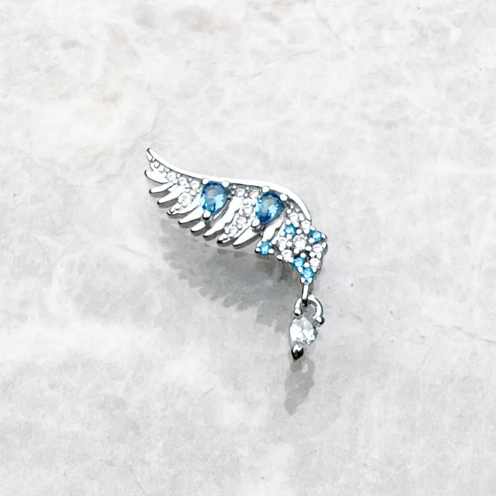 "Phoenix Wing with Blue Stones" - Ear Studs Jewerly For Women